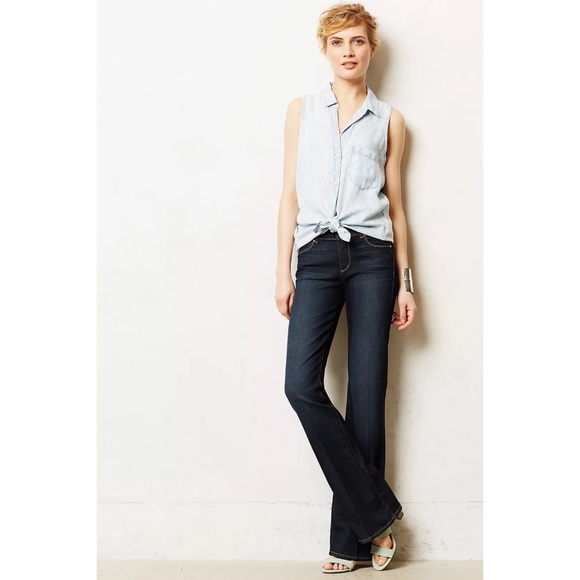 PAIGE Hidden Hills Boot High Rise Double Button Jeans in Super McKinley, Size 27 - Picture 6 of 16